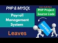 Payroll Management System in PHP MySQL Leave Mater Data
