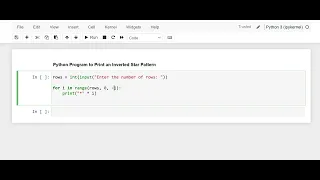 Day 38 Python Program to Print Inverted Star Pattern