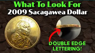 Sacagawea Dollar Coin Errors - 2009P Double-Edge Lettering