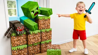 Kids Get Trapped in Minecraft! Fun Survival Adventures for Kids