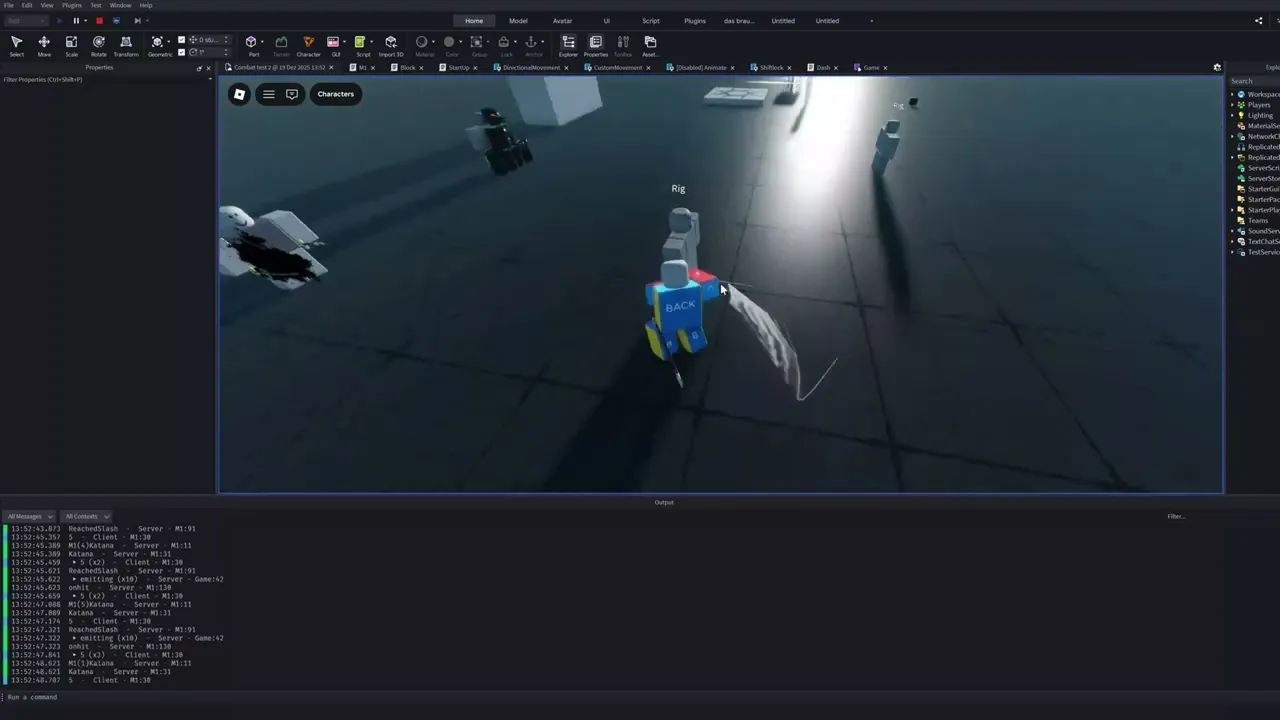Katana/Sword Combat System (Directional Movement, M1, Sprinting, Blocking)