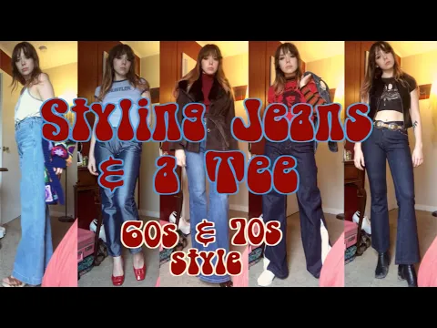 Download MP3 10 Ways to Wear Jeans \u0026 Tee | 60s and 70s Style