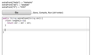 Java CodingBat String-1 extraFront