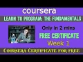 Learn to Program The Fundamentals Coursera Week 1 quiz Answers