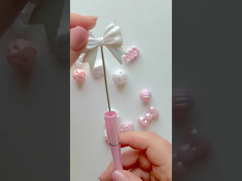 Pink Bow beaded pen✨ #beadedpen #beads #penfun