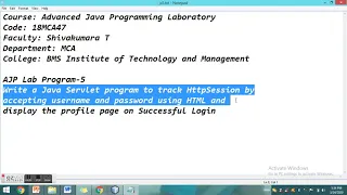 AJP Program 5 - Java Servlet Http Session