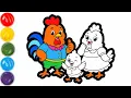 Farmyard Chicken Family Cute Coloring Time for Kids
