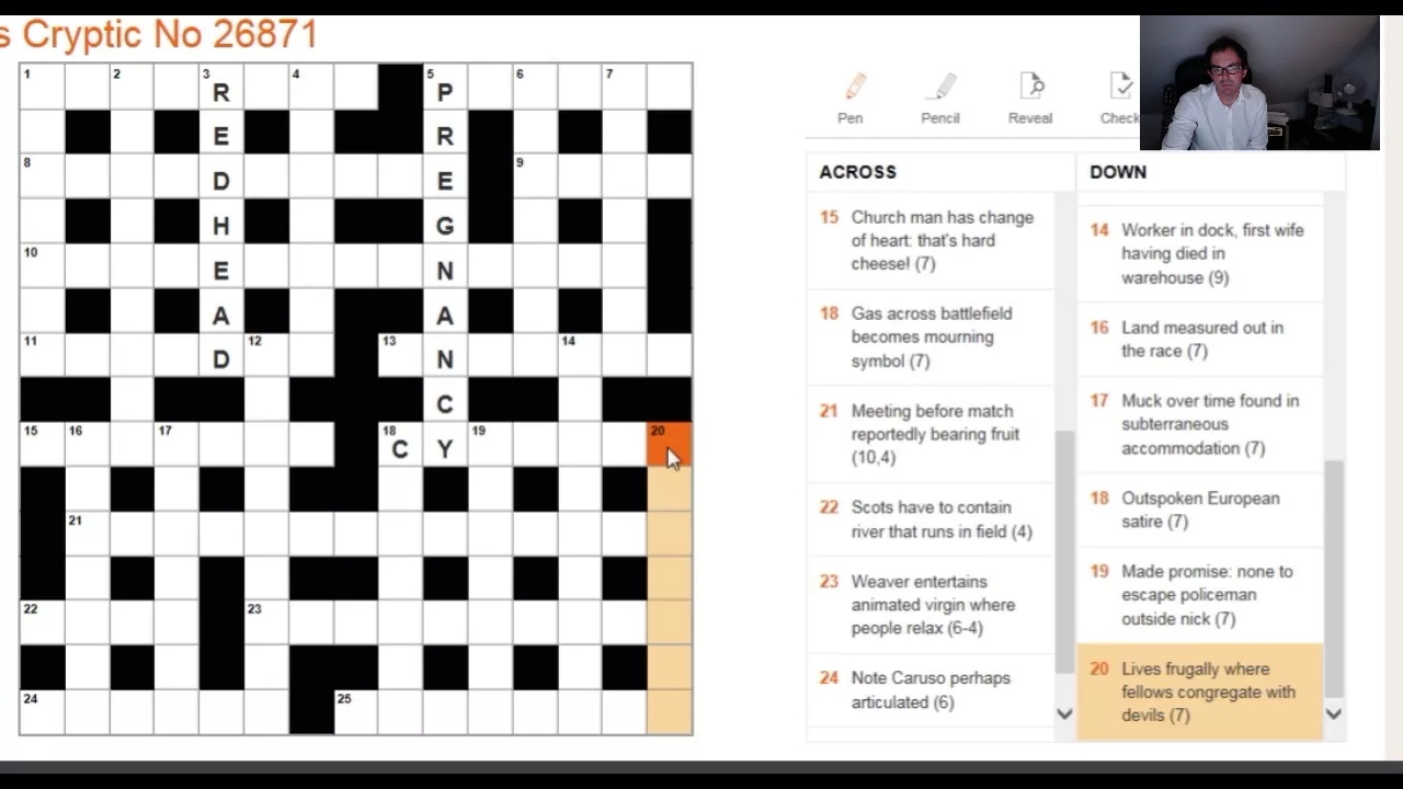 Beginner video: Solving The Times crossword on 1 Nov 2017