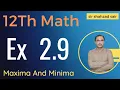 FSC Math Part 2 Chapter 2 Exercise 2 9 Relative Extrema 12Th Class Math
