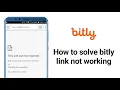 How to solve bitly link not working?