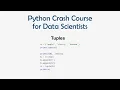 9 Python Crash Course for ML - Tuple in Python ML for Data Science