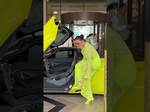 Queen spotted green on green 👸🏽 💚 #bts #viralshorts #fypシ゚viral #supercars #fashion #dubai #fyp