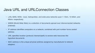 Java URL and URLConnection Classes Lecture 48 Networking with Java