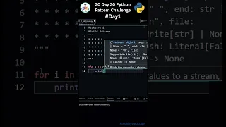 Day 1 Easy Soild Square Pattern in Python 30 Days of Code