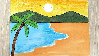 رسم سهل رسم نخلة بكل سهولة ومنظر الغروب سهل رسم منظر طبيعي رسم الرسم ببساطة  رسم سهل رسم نخلة بكل سهولة ومنظر الغروب سهل رسم منظر طبيعي رسم الرسم ببساطة