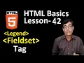 Fieldset tag in html Legend tag in html HTML basics lesson - 42 html for beginners