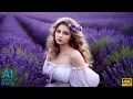 Download Lagu 4K AI Art Lookbook Video of AI Girl ｜ Lavender Dream Woman in a Floral Paradise