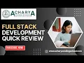 Full Stack Developement quick overview Essential Skills Roadmap Acharya Coding School