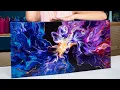 50 Shades of PURPLE HUGE Contrast UNIQUE Composition Acrylic Pouring - Fluid Art Abstract Art