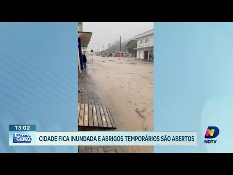 Chuvas intensas na Serra Catarinense: cidade fica inundada e abrigos temporários são ativados