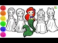 Lagu How to draw a Princess - Drawing 6 Cute Princesses Characters and Peppa Pig Drawing