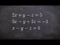 How to solve a system of equations with three variables