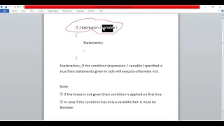 Java Control Statements