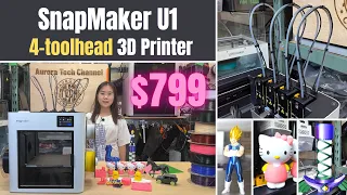SnapMaker U1 A 4-toolhead auto-changer 3D printer that will change multi-filament printing