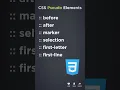 All CSS Pseudo Elements Explained