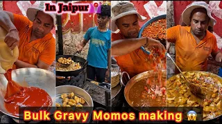 Spiciest making of Chilli Gravy Momos in Jaipur😱😱 Full of Spicy Sauce, Vegetables and Spicy Masala🔥🔥