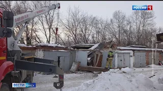 В Омске из-за взрыва газового баллона разорвало три гаража