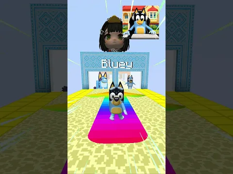 Bluey Guess The Correct Logo🤔(Obby Challenge 😱) #bluey  🌈🩵 #minecraft #roblox