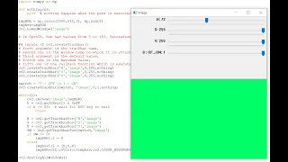 OpenCV HSV ColorSpace Intuition Using a GUI with Trackbars