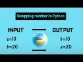 How to swap two numbers in python python tutorial
