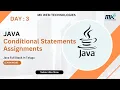 Day 3 Java Conditional Statements Assignment Marks Classification Vowel Check Telugu Tutorial