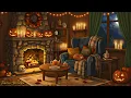 Download Lagu 1940s vintage oldies playing in another room | halloween room cottage ambience with fireplace 🔥