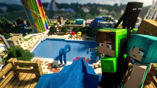 AİLECEK AQUAPARKA GİTTİK!  - Minecraft