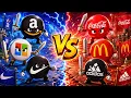 Amazon vs Coca-Cola vs Nike vs Microsoft vs McDonald s vs Adidas Logo Territory War