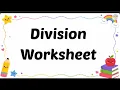 Division Challenge for Kids Can You Solve All Questions Easy Math Worksheet