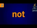 Java not Operator