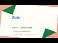 Lecture 10 Sets in Python Python Ramzan Free Online Course in Pashto 2025