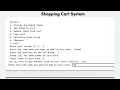 Shopping Cart System