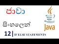 Java Sinhala Tutorial 12 - if else Statements