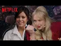 Download Lagu Jenna Ortega and Gwendoline Christie Compete in Wednesday Trivia | Netflix