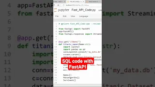 SQL code with FastAPI