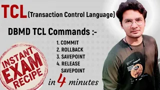 DBMS-33 TCL Transaction Control Language in DBMS TCL Commands - COMMIT ROLLBACK SAVEPOINT
