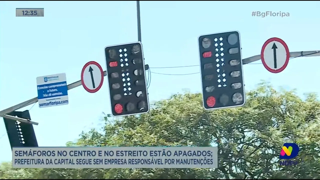 Moradores reclamam de semáforos apagados e sem sincronia no Continente e Centro de Florianópolis