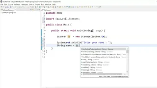Input using Scanner in Java Eclipse OOPs in