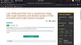 Reflected XSS into a JavaScript string with angle brackets and Solution 2020-2021