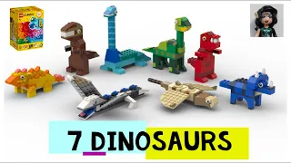 7 DINOSAURS 🦖 🦕 Lego classic 11011 ideas How to build